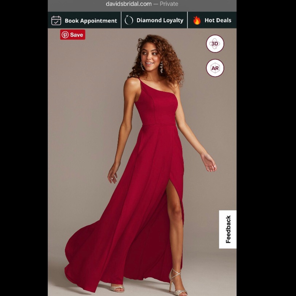 David’s bridal apple red dress